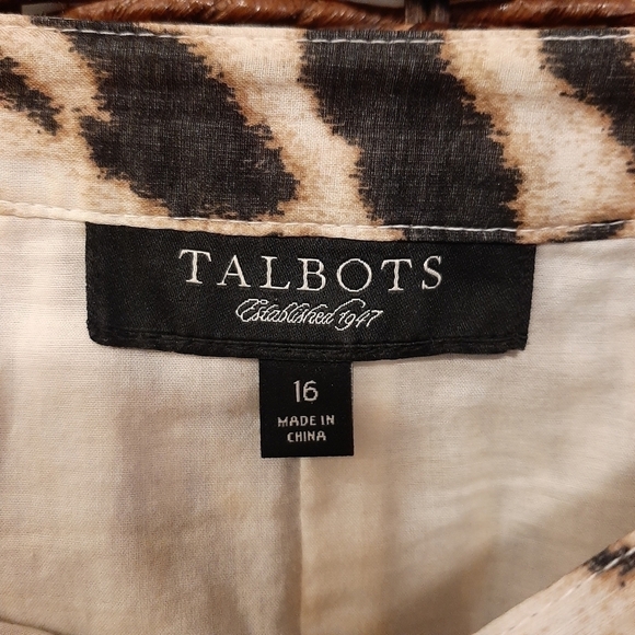 Talbots Women's Skirt Animal Tiger Print Mini Knee Length 100% Cotton A- Line 16 - Picture 6 of 7